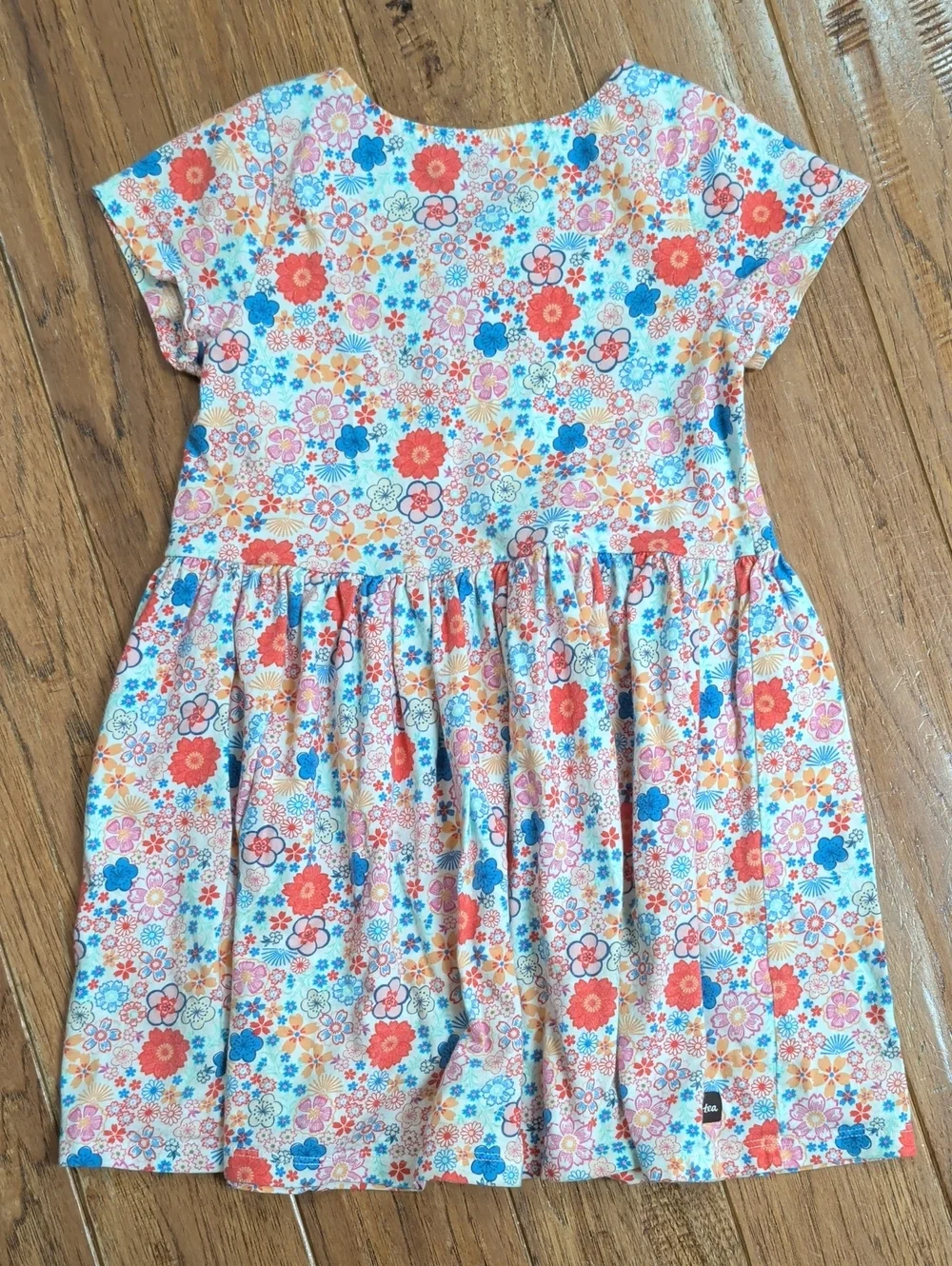 Tea Collection Girls' Floral Print Pink & Blue Dress